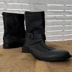Cole Haan Black Leather Men's Boots with Buckle